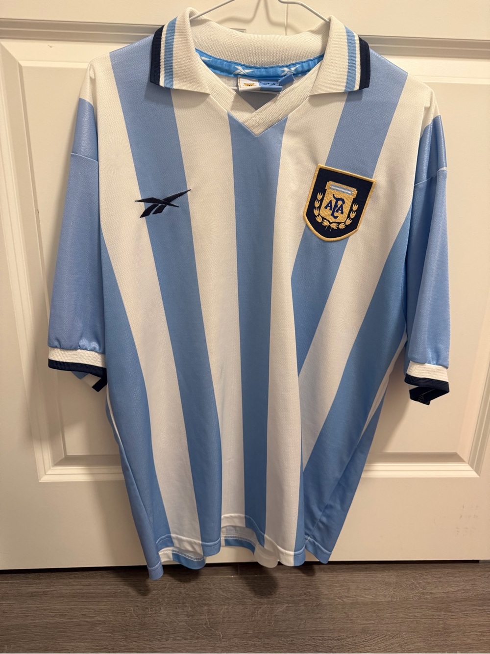 Men Argentina Blue & White Soccer Jersey - Reebok Style